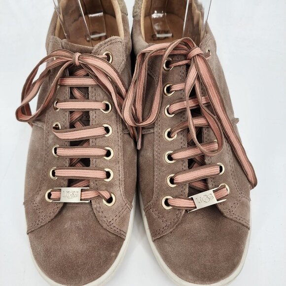UGG Milo Suede Leather Taupe Fashion Sneakers Women's Shoes Low Top 9.5 - Picture 7 of 10